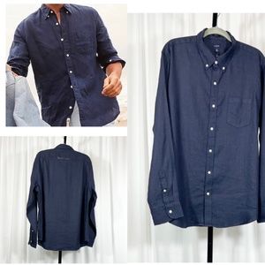 J.Crew NWT Sz XL Classic Deep Harbor Linen Cotton Button Down Shirt